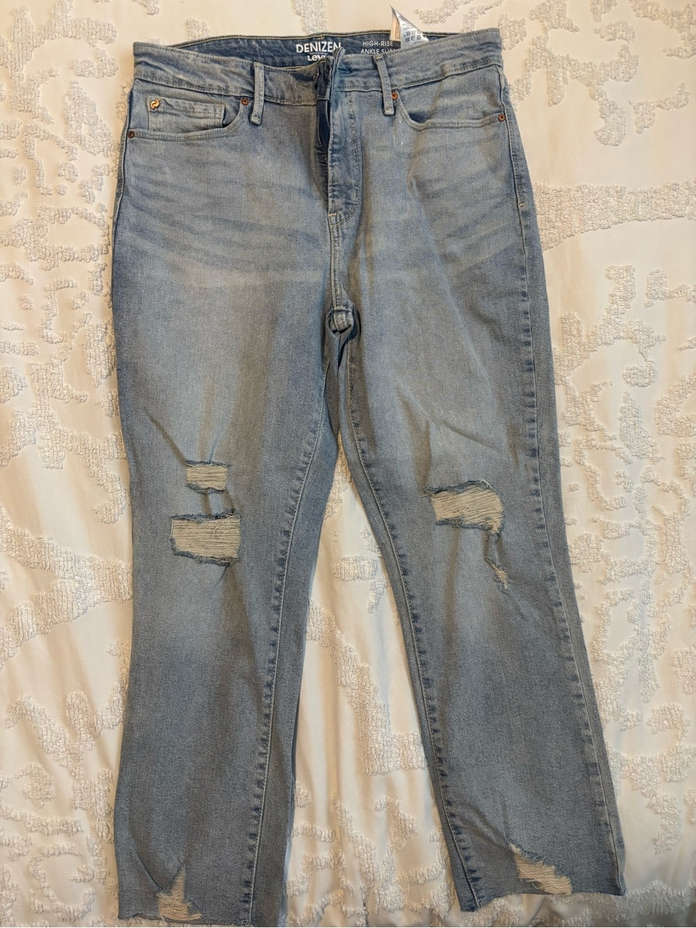 Levi's Light Blue Distressed Straight Leg Women's Jeans